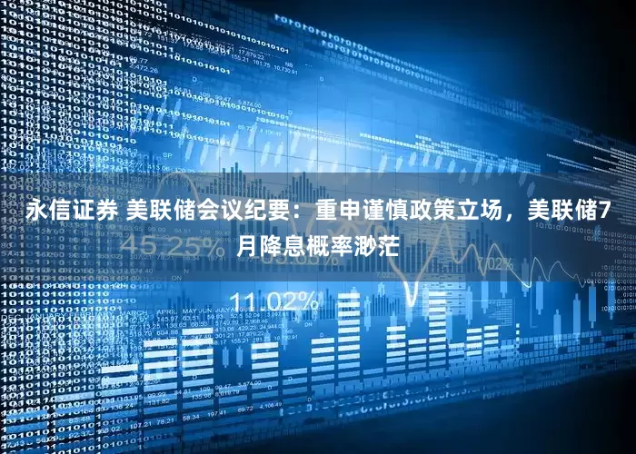 永信证券 美联储会议纪要：重申谨慎政策立场，美联储7月降息概率渺茫